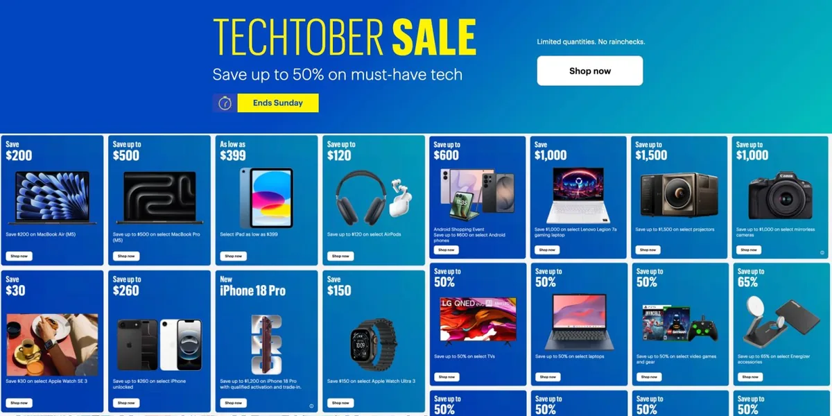 Best Buy Techtober sale ends tonight with final offers