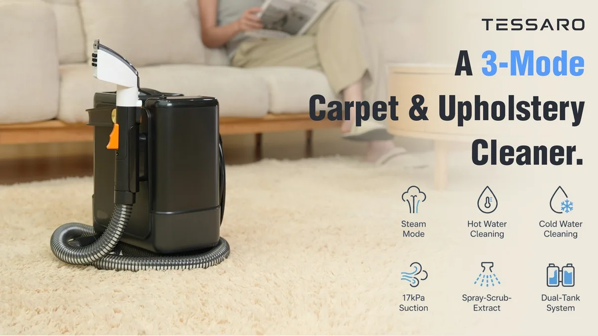 Sponsored: Tessaro: 3-Mode Portable Carpet & Upholstery Cleaner