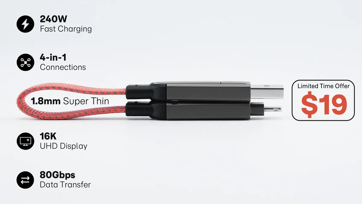 Sponsored: The Ultra-Thin USB 5 Cable That Shatters Speed Limits (Late Pledges)